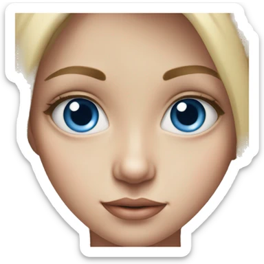 realistic portrait of a girl with blue eyes sticker
