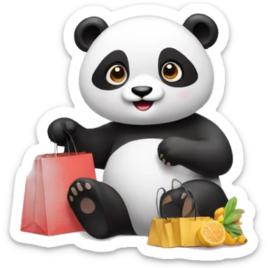 Panda shopping online  sticker