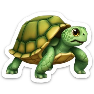 Une tortue avec une tête de chat sticker