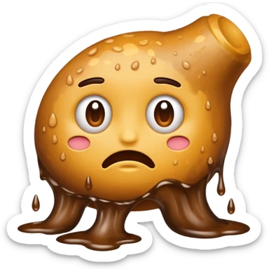 Mix the water drops emoji with the poop emoji to make a liquid diarrhea emoji sticker