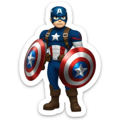 JC captain america brun sticker