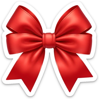 red bow with heart sticker