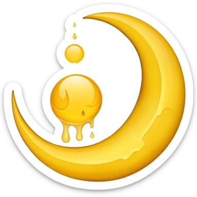 Mealting waning crescent moon make it without face and in yellow coliur sticker