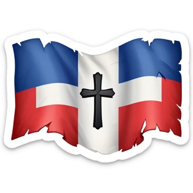 French flag with a cross through it sticker