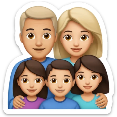 Light skin Hispanic family of 6 mom, dad, two 20 yr old daughters, 20 year old son, and 10 year old daughter sticker