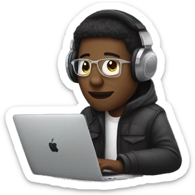 Music producer with a macbook  sticker