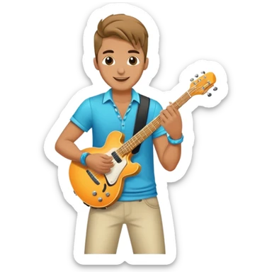 Happy Rock Pop Music Male Musician in his 30s dressed with trendy style sticker