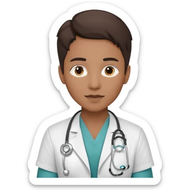 androgynous physician no stethoscope and medium tone skin NO stethoscope sticker