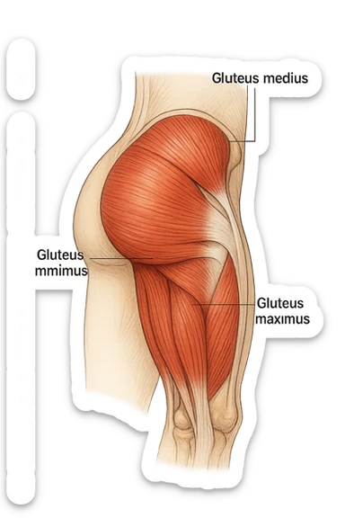 glutei gruppo muscolare sticker