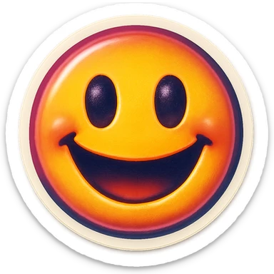 Remove the background and make it transparent while keeping the emoji style and expression unchanged in retro stickers style. sticker