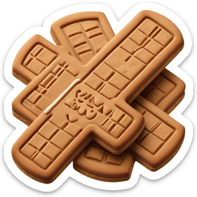 Cinematic Realistic Speculaas Biscuit Emoji, featuring spiced, crisp cookies rendered with lifelike detail and warm, aromatic lighting. sticker