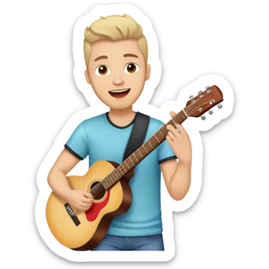 Happy Rock Pop Music Male Musician in his 30s dressed with trendy style sticker