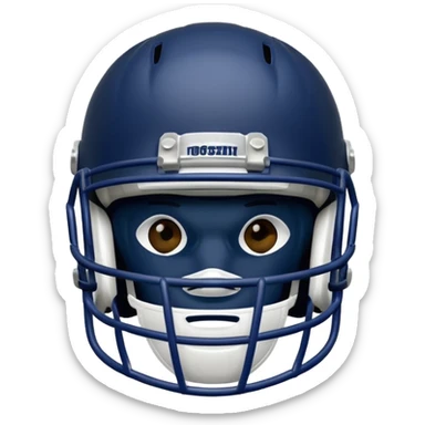 College football player helmet in a deep, dark color sticker