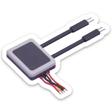 microchip and wires, electronics engineering concept sticker