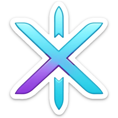 Purple and Cian symbol X twitter sticker