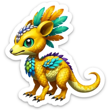 Meloetta-Agumon-Trico-Pokémon-Digimon-Fakémon-fusion-hybrid-creature sticker
