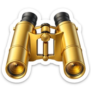 gold binoculars with large lenses sticker
