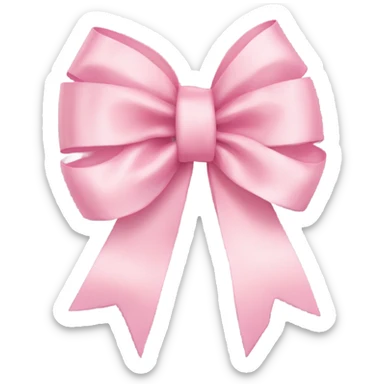 light pink ribbon bow sticker
