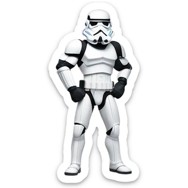I Want a stormtropper from Star Wars doing the Most mascular posing brom Bodybuilding  sticker