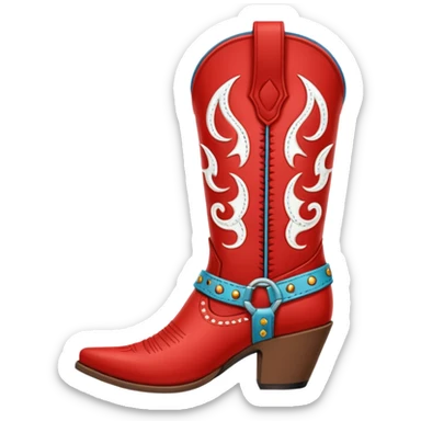 Red cowgirl boot sticker
