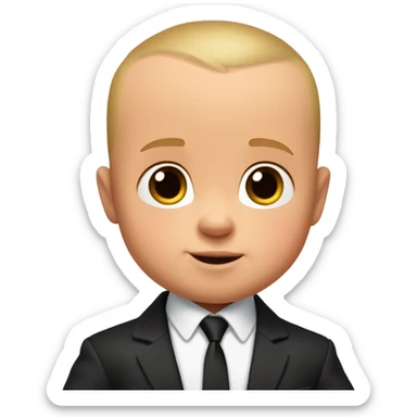 the boss baby coat suit with less hair sticker