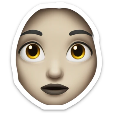 White Girl zombie with long and black hair sticker