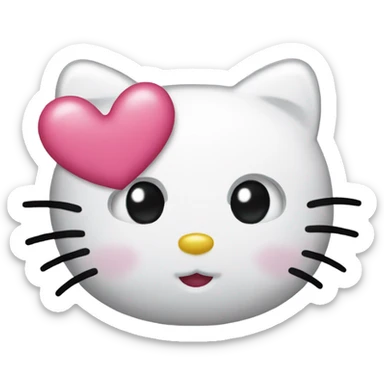 Hello kitty with heart  shaped eyes sticker
