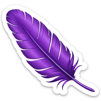 Purple feather modern minimailstic design with removed background 🪶 sticker