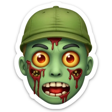 Create a zombie emoji with a cap sticker
