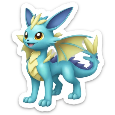 Shiny-Dragon-type-Eeveelution-Fakemon-Pokémon full body sticker
