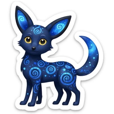 Dark-Deep-Cobalt-Blue Nebulae Starry Sparkly Swirly-patterned Star-patterned Umbreon-spirit sticker