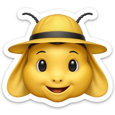 draw iOS emoji Bee, but with iOS emoji gentle hat sticker