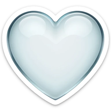 white heart with a glass look sticker