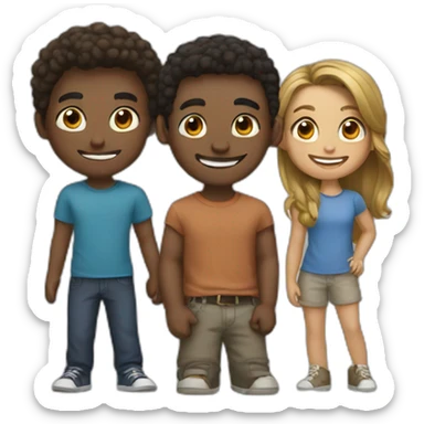 a group of friends sticker