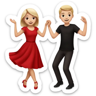 Wow good now just change the colour of dress girl red boy black dance sticker