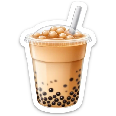 bubble tea with tapioca pearls sticker