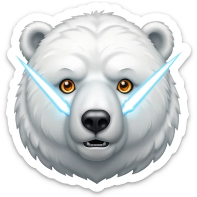 Create a polar bar shooting lasers out of its eyes sticker