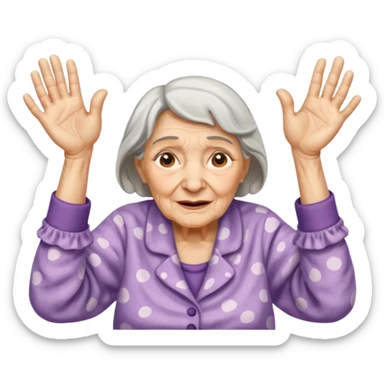 Old lady hands up raise the roof sticker