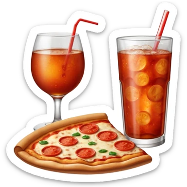 lon nước ngọt và pizza sticker