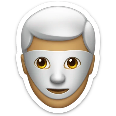 a man with a mask sticker