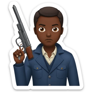 Emoji con arma de hombre solo q se note la cara y el arma sticker