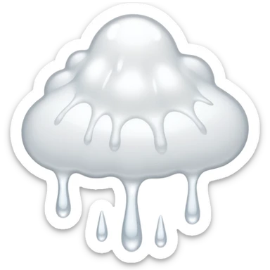 individual white glue drops falling and dripping  sticker