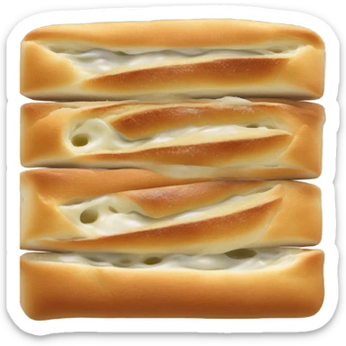 Point of view lateral Elongated brioche with a quadrangular shape without a lid on which there is butter and on top finishing an elongated anchovy that covers all the butter and all the brioche sticker