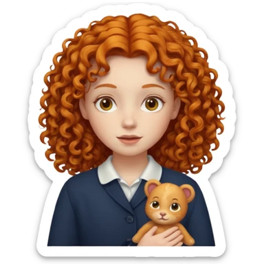 A ginger girl with curly hair in this style 👩🏼‍🦱 sticker