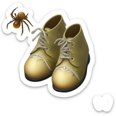 Tom Thumb whimsical fairytale boy shoes and thistledown doublet shirt made of spider web sticker