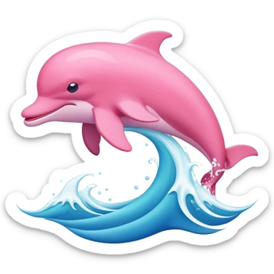 Pink Dolphin-White Waves sticker