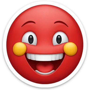 Lafing in red color emoji sticker