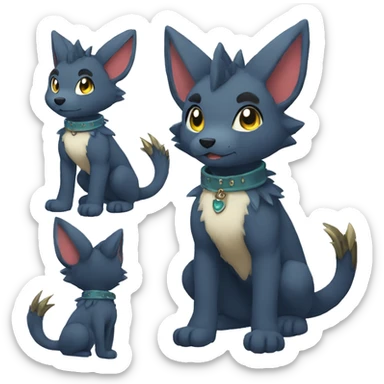 Anthro Sona Fakemon with a spiked collar Full sticker