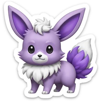 Purloin-Eevee-Espurr-Rocruff-Fakémon-hybrid-creature (full body)  sticker