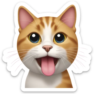 cat with heart eyes sticking tongue out sticker